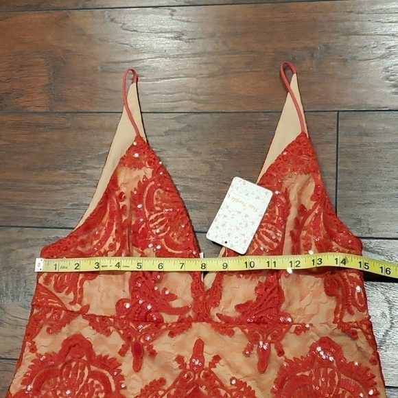 NWT Free People Womens Sequin Red Dress sz 8=M - Picture 6 of 11